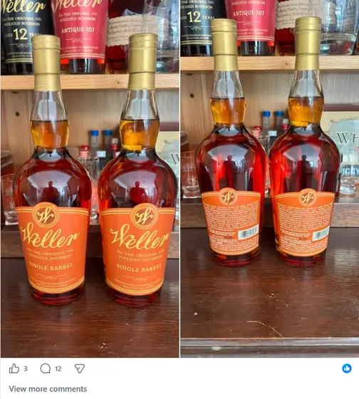 A bottle listing posted inside the Fuller Shelf network
