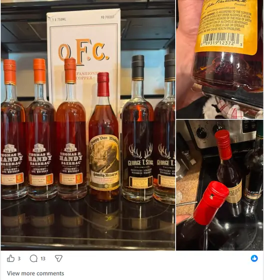 A bottle listing posted inside the Fuller Shelf network