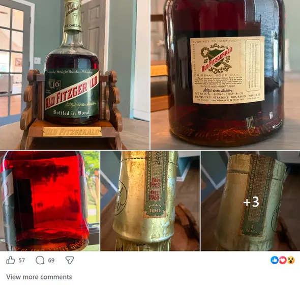 A bottle listing posted inside the Fuller Shelf network