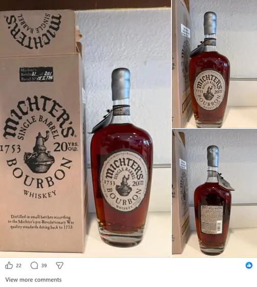 A bottle listing posted inside the Fuller Shelf network
