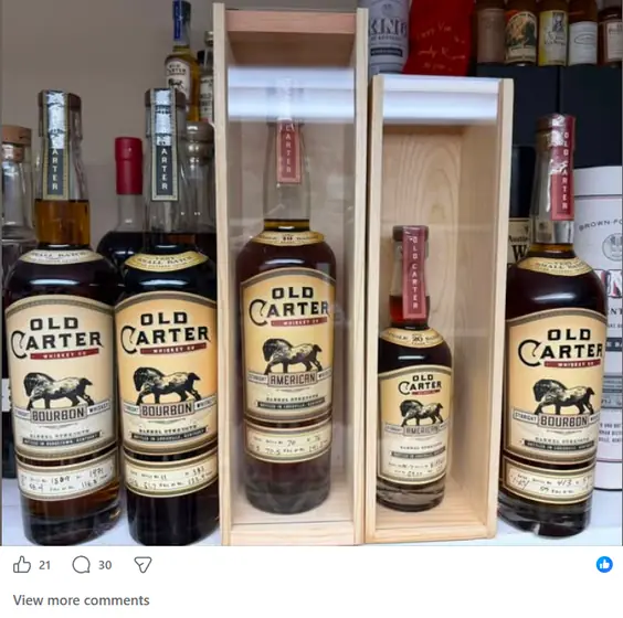 A bottle listing posted inside the Fuller Shelf network
