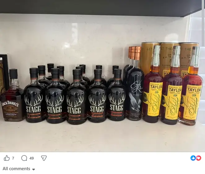 A bottle listing posted inside the Fuller Shelf network
