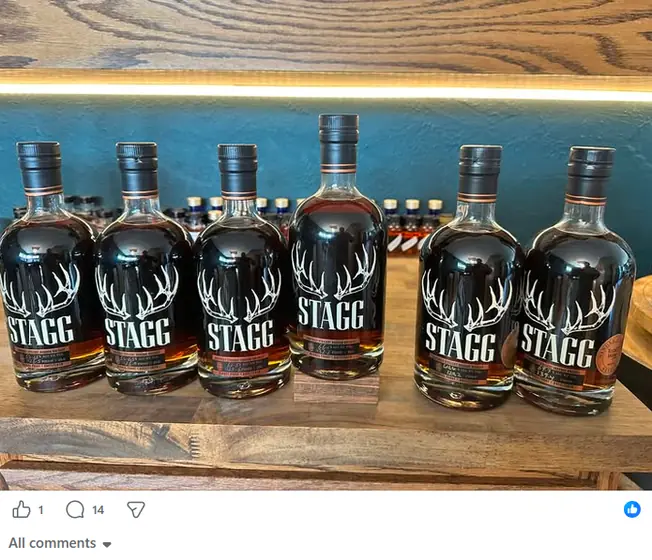 A bottle listing posted inside the Fuller Shelf network