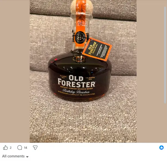 A bottle listing posted inside the Fuller Shelf network