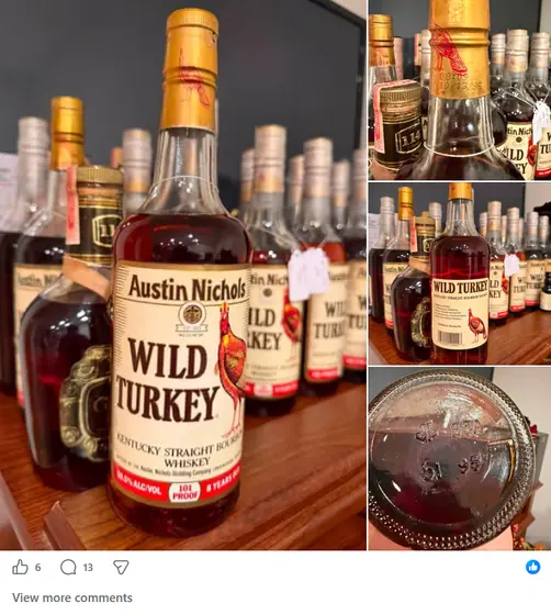 A bottle listing posted inside the Fuller Shelf network