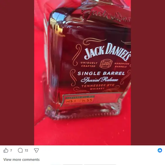 A bottle listing posted inside the Fuller Shelf network