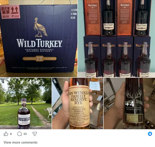 A bottle listing posted inside the Fuller Shelf network