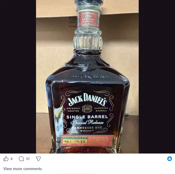 A bottle listing posted inside the Fuller Shelf network